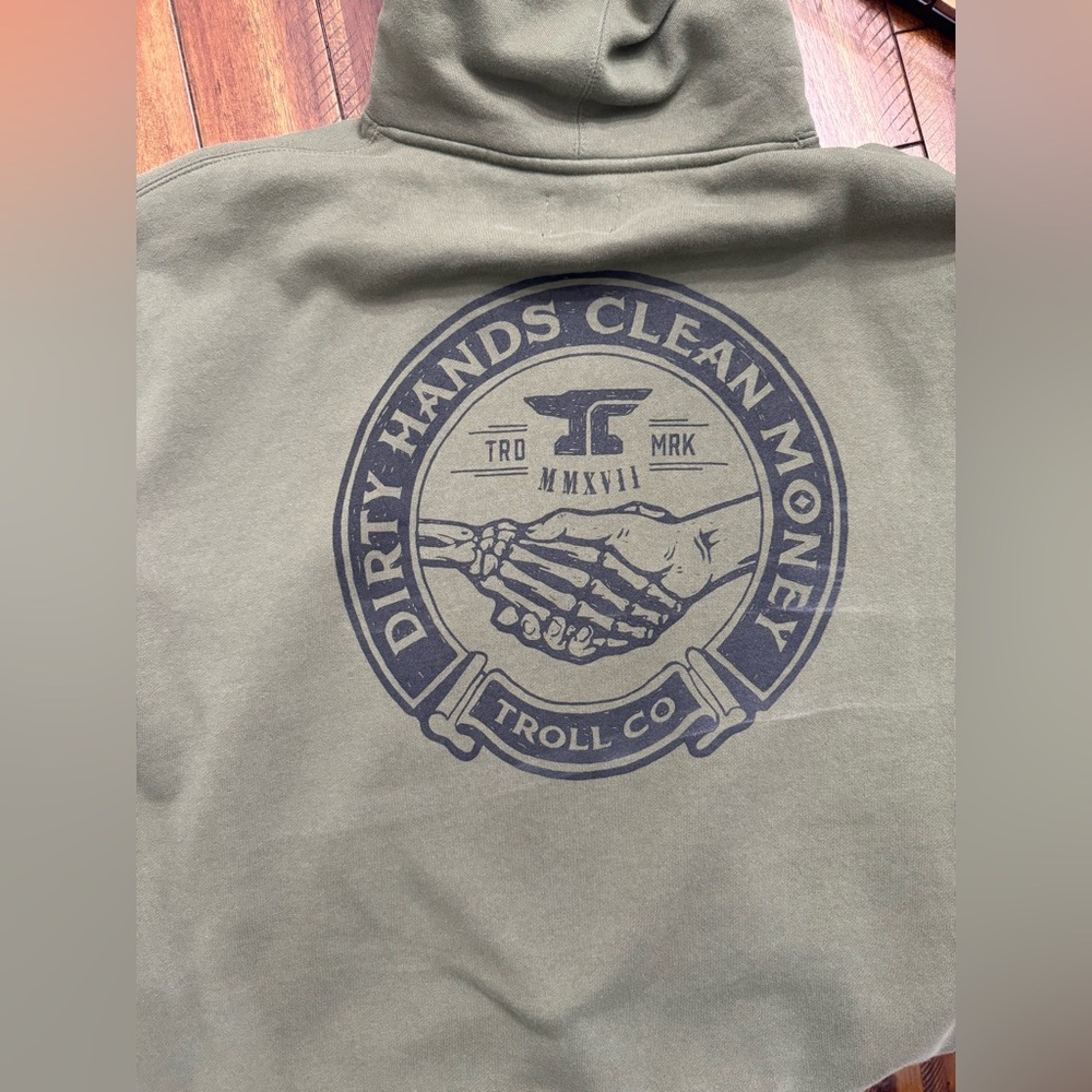 Men’s XL hoodie Troll Dirty Hands Clean Money